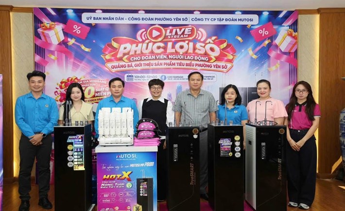 Công đoàn phường Yên Sở (Hà Nội) phối hợp tổ chức chương trình livestream phúc lợi số cho đoàn viên, người lao động. Ảnh: Công đoàn phường Yên Sở