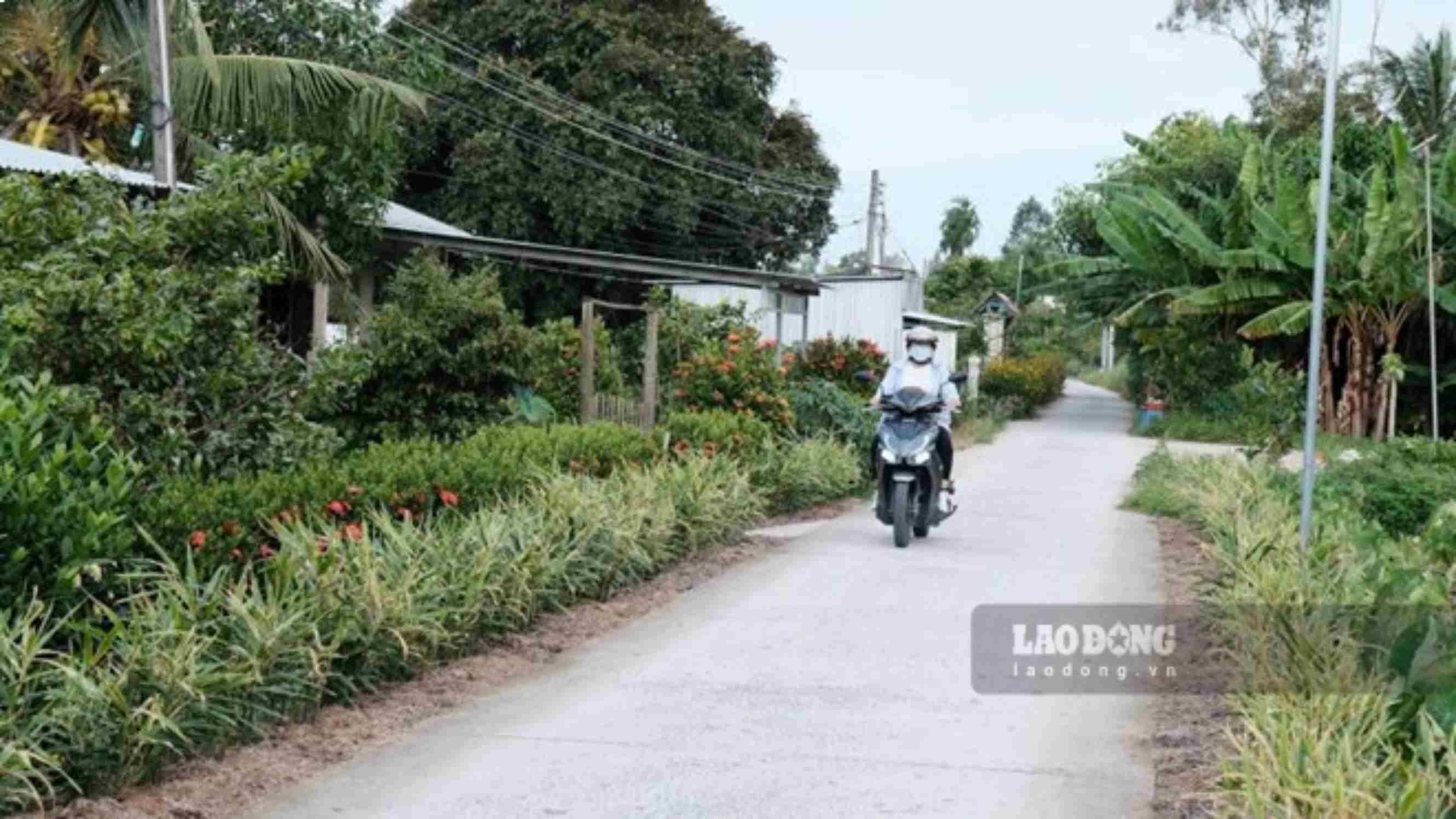 Người dân lưu thông trên tuyến đường Kênh Xáng Nàng Mau 2 do Quỹ XHTT Tấm lòng Vàng Lao Động tài trợ. Ảnh: Phong Linh (chụp năm 2025)