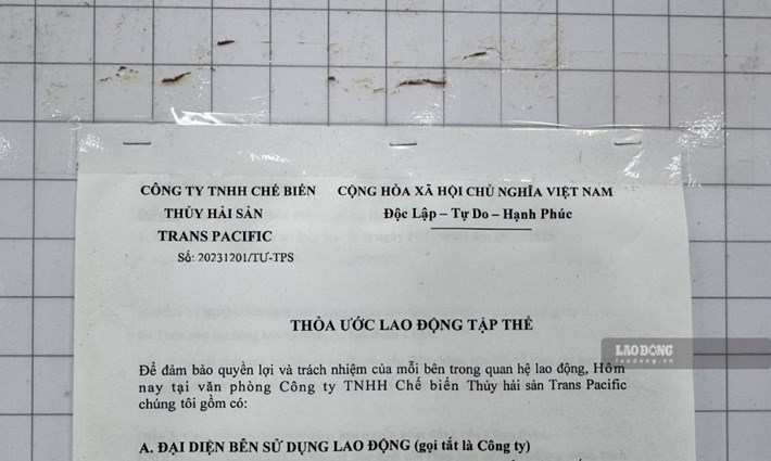 Bản Thảo ước lao động tập thể được công khai tại Bảng tin Công đoàn của công đoàn cơ sở. Ảnh: Duy Tuấn