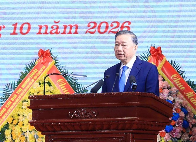 Tổng Bí thư, Chủ tịch nước Tô Lâm phát biểu tại Lễ kỷ niệm. Ảnh: UBND TP Hà Nội