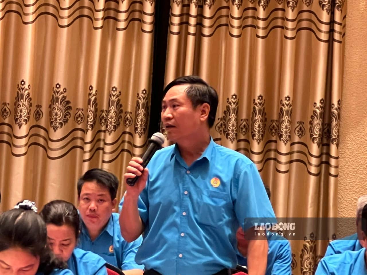 Ông Nguyễn Công Nam - Chủ tịch Công đoàn xã Mỹ Đức (TP. Hà Nội). Ảnh: Minh Hương.