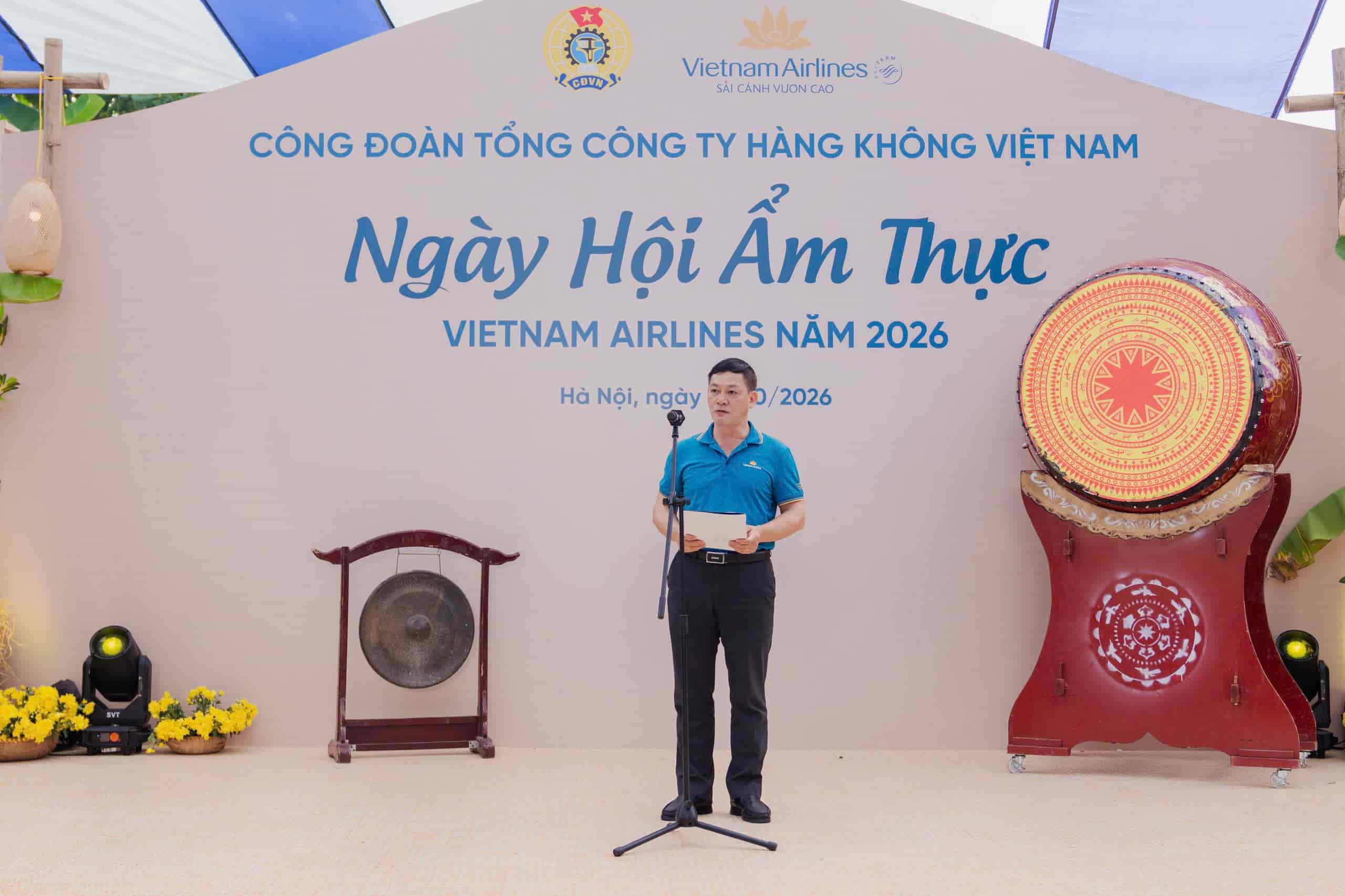 Ông Đào Mạnh Kiên phát biểu tại chương trình. Ảnh: Công đoàn Tổng Công ty Hàng không Việt Nam.