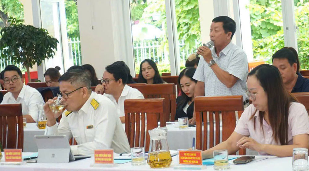 Đại diện doanh nghiệp phát biểu tại hội nghị. Ảnh: Công đoàn Ngũ Hành Sơn