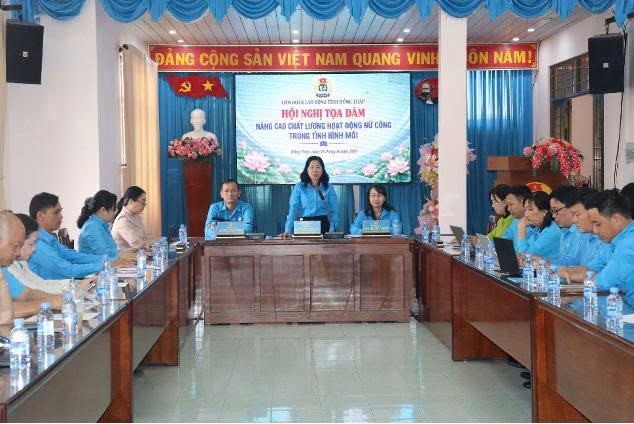 Bà Huỳnh Thị Tuyết Vui phát biểu kết luận hội nghị tọa đàm. Ảnh: Đức Trung.