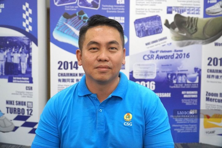 Sr. Nguyen Duc Hung, trabajador de Chang Shin Vietnam Co., Ltd. (Foto tomada el 15 de octubre). Foto: HAC