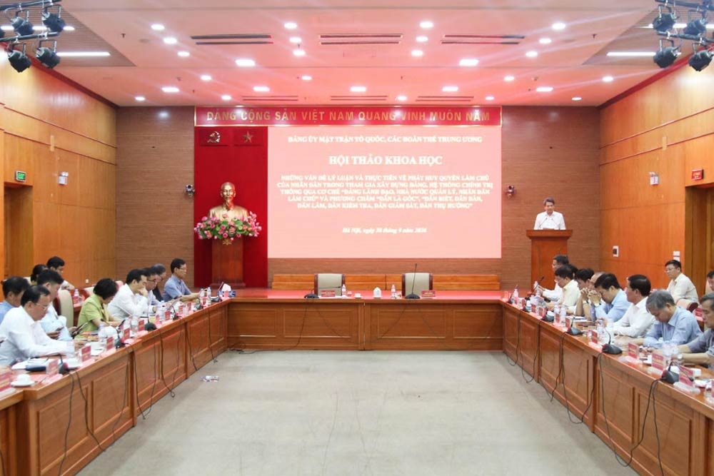 Hội thảo khoa học: Những vấn đề lý luận và thực tiễn về phát huy quyền làm chủ của Nhân dân trong tham gia xây dựng Đảng, hệ thống chính trị thông qua cơ chế “Đảng lãnh đạo, Nhà nước quản lý, Nhân dân làm chủ” và phương châm “Dân là gốc“, “Dân biết, dân bàn, dân làm, dân kiểm tra, dân giám sát, dân thụ hưởng“.