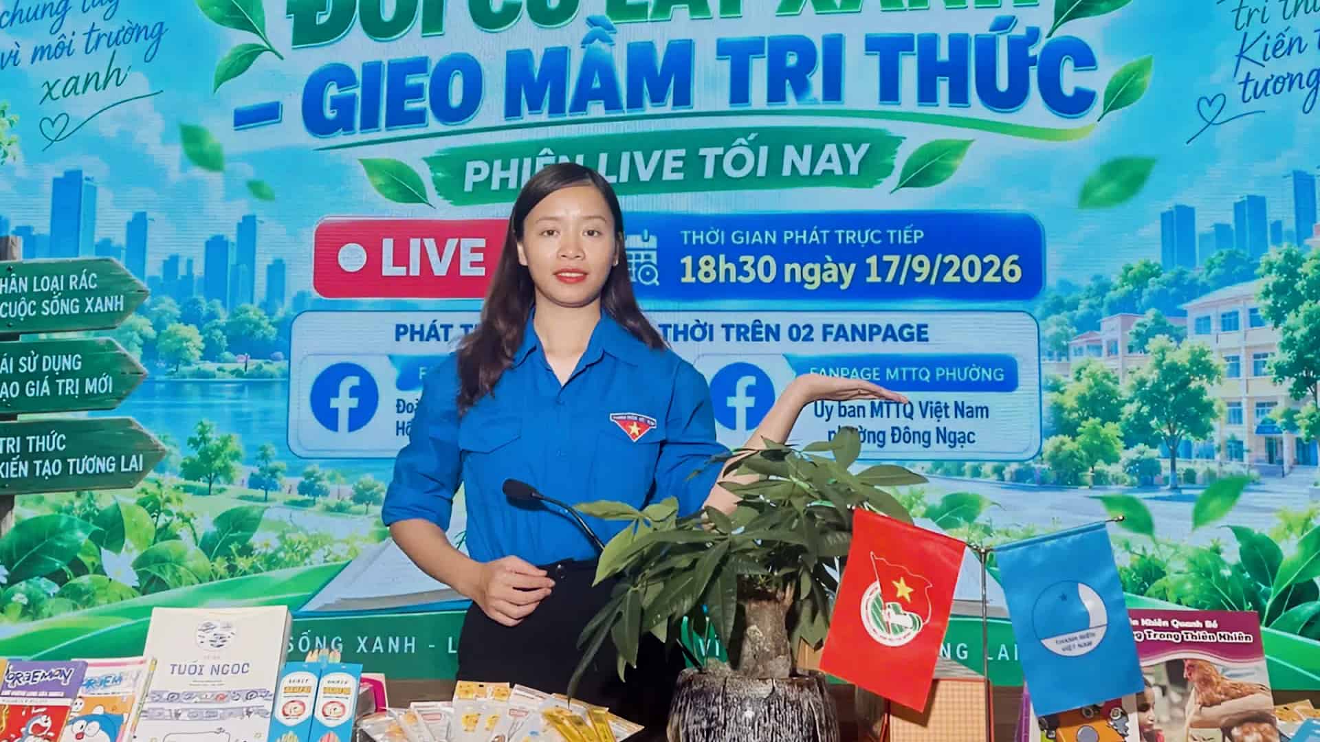 Đồng chí Lê Thị Tiểu Hậu (Phó Bí thư Đoàn phường, Chủ tịch Hội Liên hiệp Thanh niên phường Đông Ngạc, Hà Nội). Ảnh: Nhân vật cung cấp
