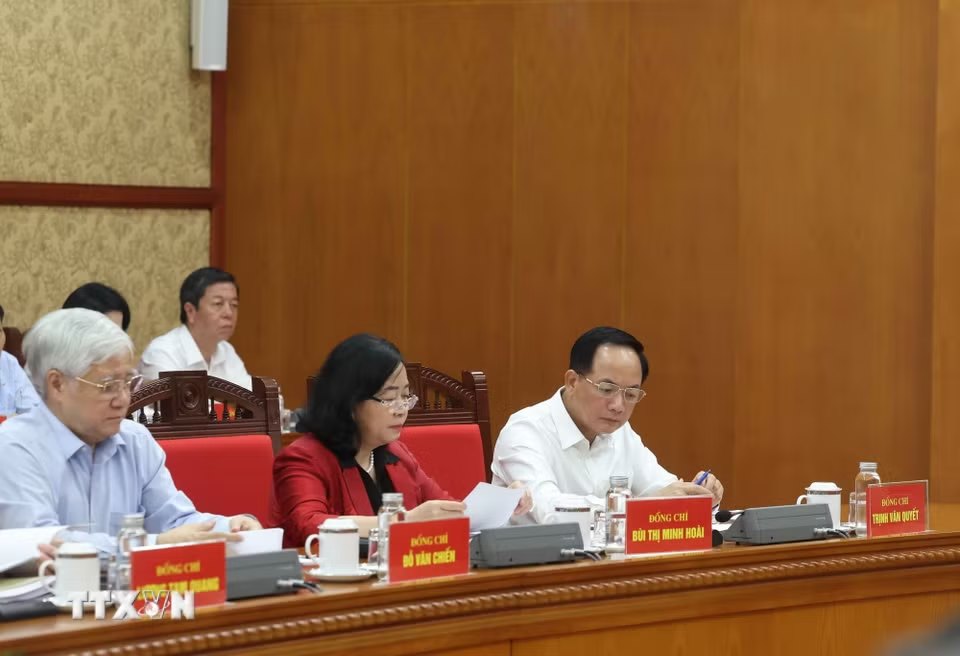 Các đại biểu tại buổi làm việc. Ảnh: TTXVN