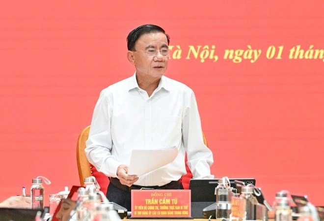 Ủy viên Bộ Chính trị, Thường trực Ban Bí thư Trần Cẩm Tú, Bí thư Đảng ủy các cơ quan Đảng Trung ương nhấn mạnh việc hoàn thiện phần mềm quản lý công việc và đánh giá cán bộ theo KPI trong toàn Đảng bộ là nhiệm vụ trọng tâm trong 3 tháng cuối năm 2026. Ảnh: Cổng TTĐT Đảng Cộng sản Việt Nam