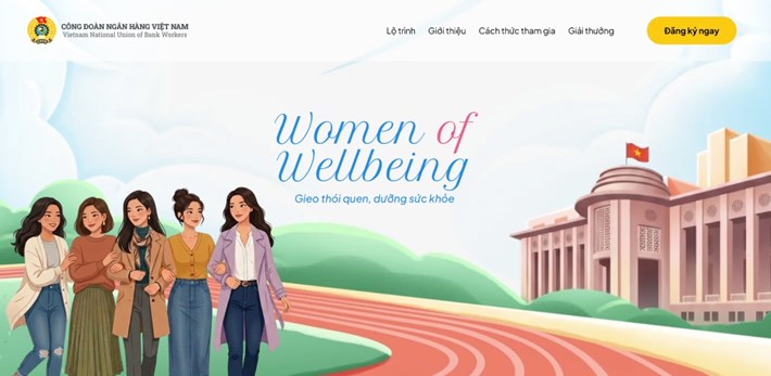 ベトナム銀行労働組合が主催する2026年「Women of Wellbeing – 習慣を育み、健康を維持する」プログラムのウェブサイト。写真:ベトナム銀行労働組合