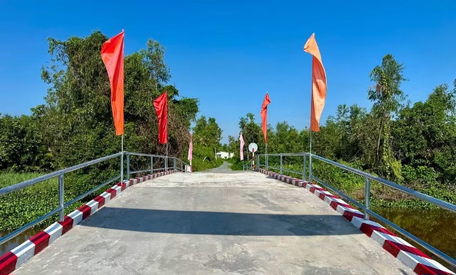 Cầu Lục Hòa 10 tại xã Thạnh Lợi, tỉnh Tây Ninh có kinh phí gần 300 triệu đồng. Ảnh: UBND xã Thạnh Lợi ngày 22.10