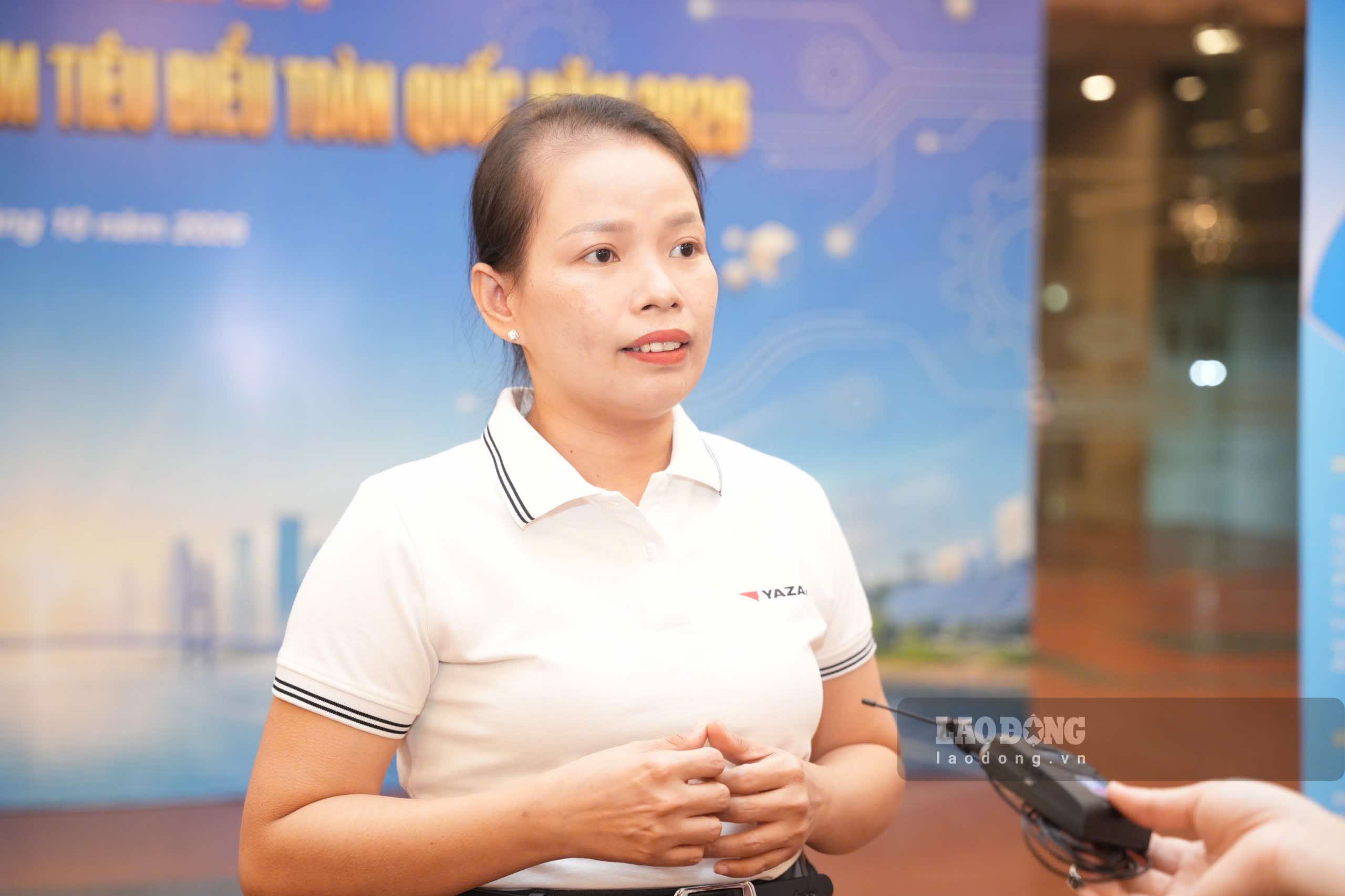Chị Huỳnh Thị Lý - công nhân Công ty TNHH Yazaki Eds Việt Nam. Ảnh: Hữu Chánh.