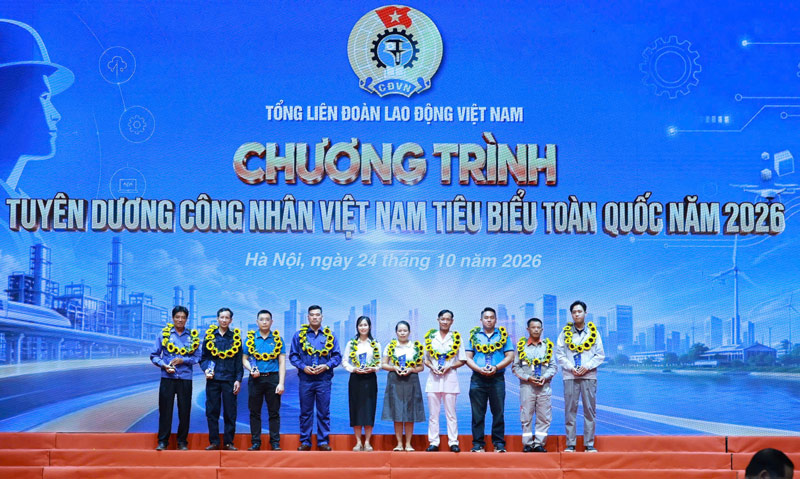 Elogio a 10 Trabajadores vietnamitas destacados a nivel nacional en 2026