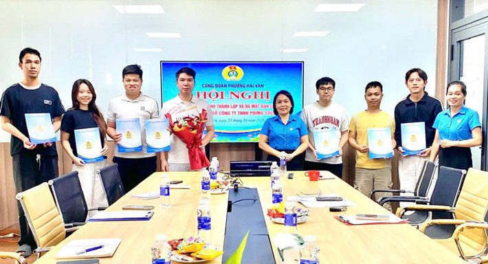 Công đoàn phường Hải Vân, Đà Nẵng thành lập 2 công đoàn cơ sở tại doanh nghiệp. Ảnh: Công đoàn Hải Vân