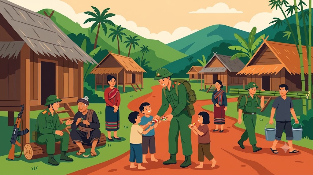 Persons on duty in Laos and Cambodia awarded the Order of Military Exploit are people with meritorious services