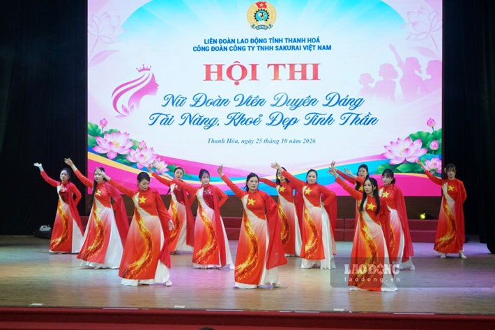 Công đoàn Công ty TNHH Sakurai Việt Nam tổ chức hội thi “Nữ đoàn viên duyên dáng, tài năng, khỏe đẹp tinh thần” năm 2026. Ảnh: Quách Du (chụp ngày 25.10.2026)