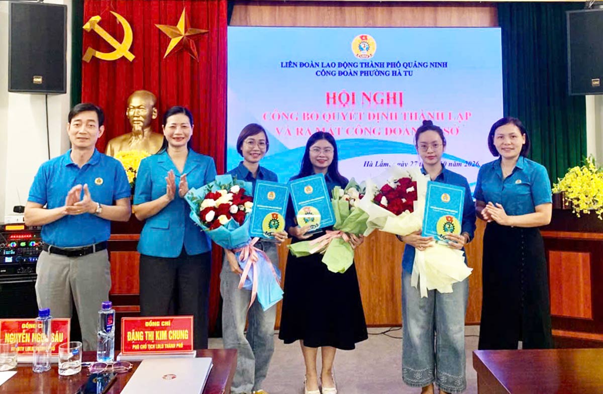 Ha Tu Ward Trade Union establishes 3 grassroots trade unions