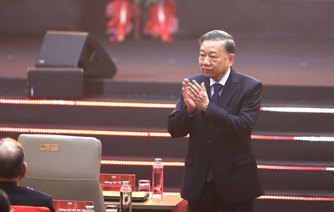 Tổng Bí thư, Chủ tịch nước Tô Lâm tại lễ kỷ niệm 50 năm thành lập Đại học Kinh tế TPHCM. Ảnh: UEH