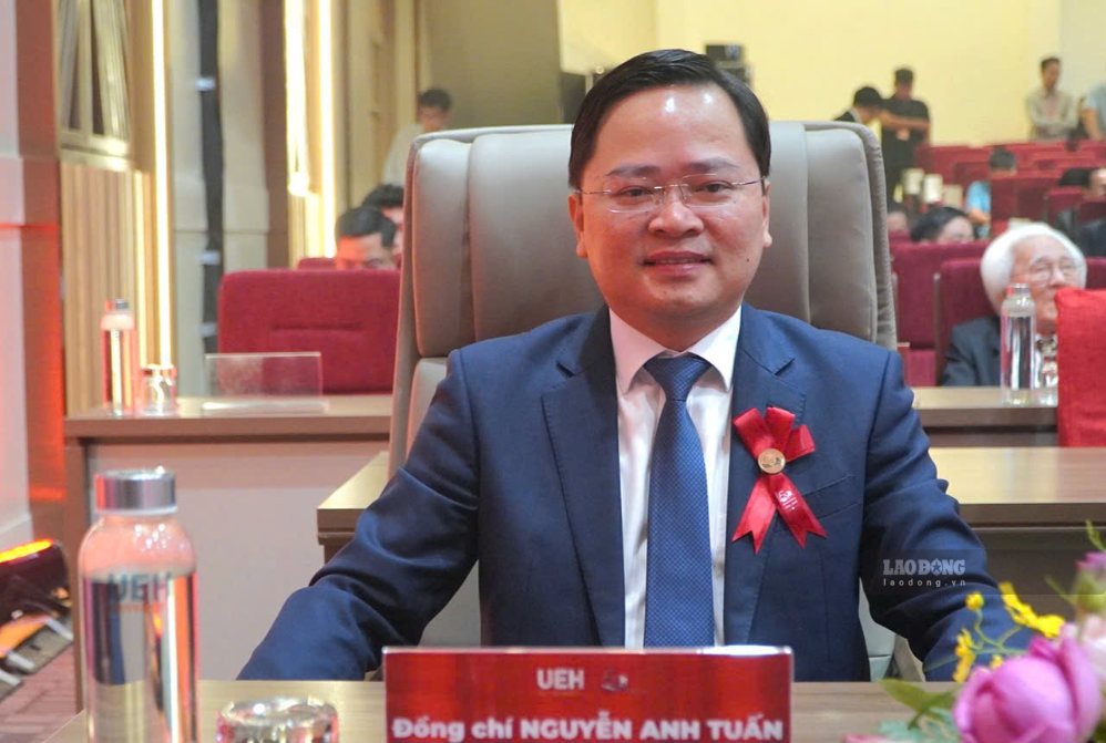 Ông Nguyễn Anh Tuấn, Ủy viên Trung ương Đảng, Chủ tịch Tổng Liên đoàn Lao động Việt Nam tại buổi lễ. Ảnh: Chân Phúc