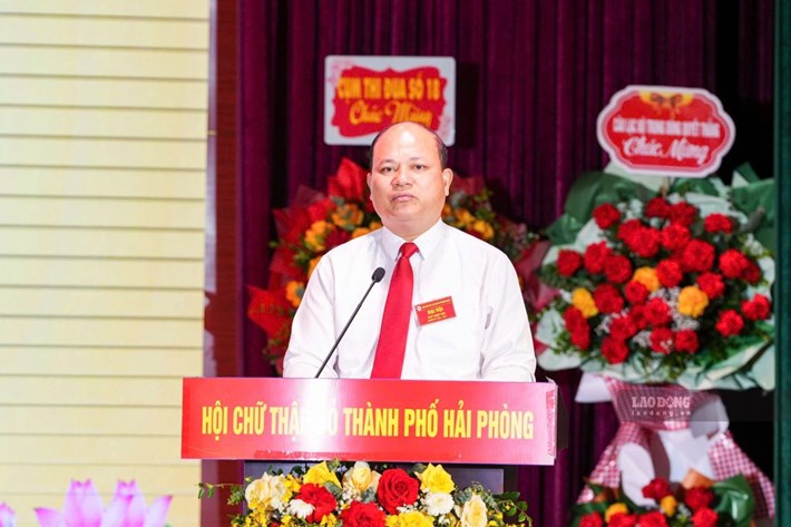 El Sr. Bui Manh Phuc continúa ocupando el cargo de Presidente de la Cruz Roja de la ciudad de Hai Phong. Foto: Mai Dung