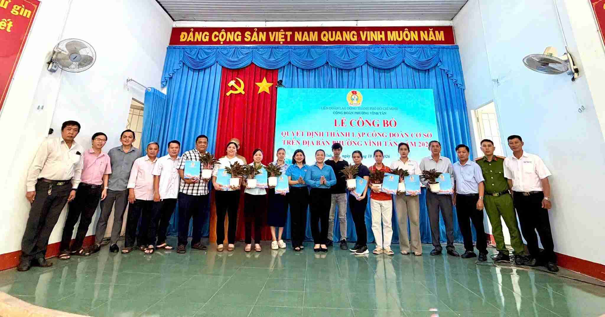 Establecimiento de 10 sindicatos de base más en el barrio de Vinh Tan