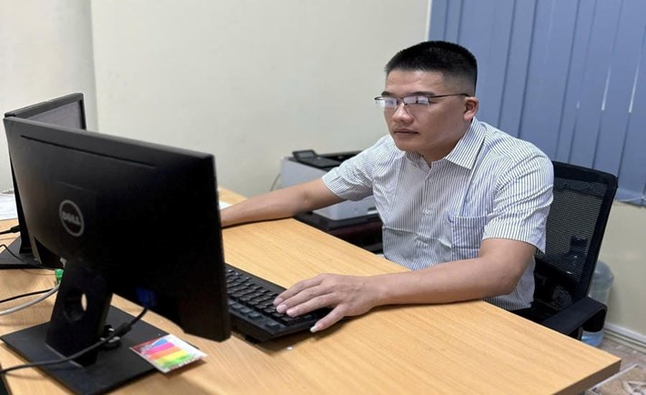 Anh Trần Quang Ninh, Tổ trưởng Tổ Hạ tầng số, Trung tâm Kinh doanh Giải pháp - VNPT Hà Tĩnh. Ảnh: Nhân vật cung cấp