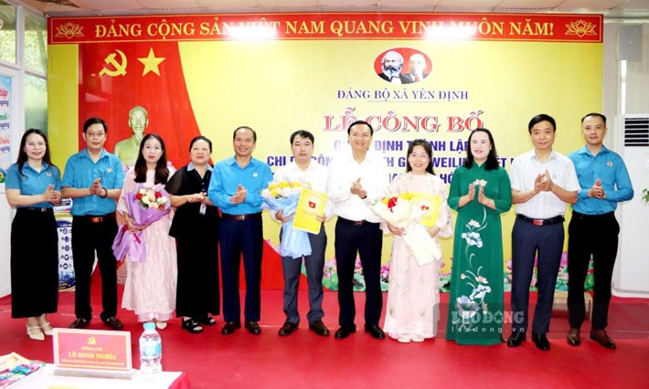 Lễ công bố quyết định thành lập Chi bộ Công ty TNHH Giầy Weilina Việt Nam. Ảnh: Minh Hoàng (chụp ngày 2.10.2026)