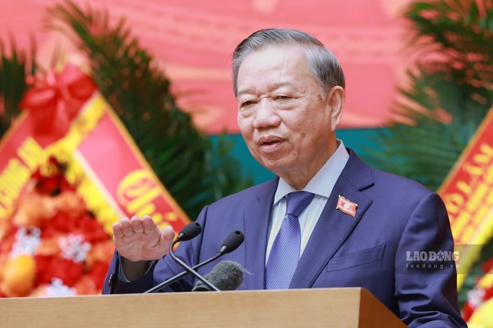 Tổng Bí thư, Chủ tịch nước Tô Lâm dự và phát biểu chỉ đạo Đại hội Đại biểu toàn quốc lần thứ II, nhiệm kỳ 2026-2031 Hội Cựu Công an nhân dân Việt Nam. Ảnh: Hải Nguyễn
