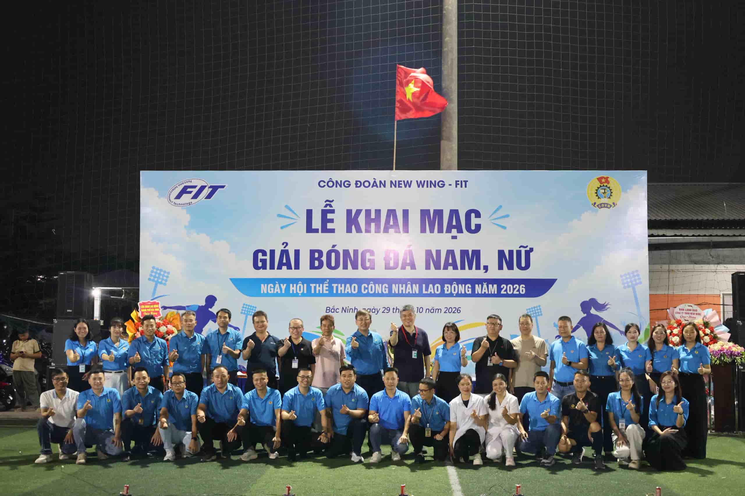 24 đội bóng tranh tài tại giải bóng đá công nhân Công ty New Wing năm 2026