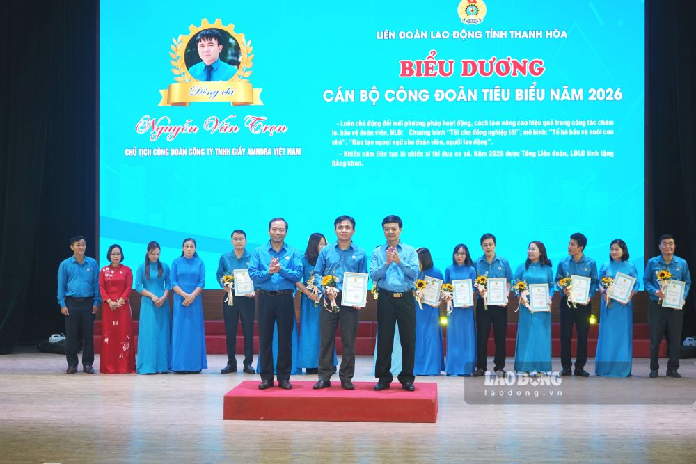 Thanh Hóa tôn vinh 50 cán bộ công đoàn tiêu biểu năm 2026