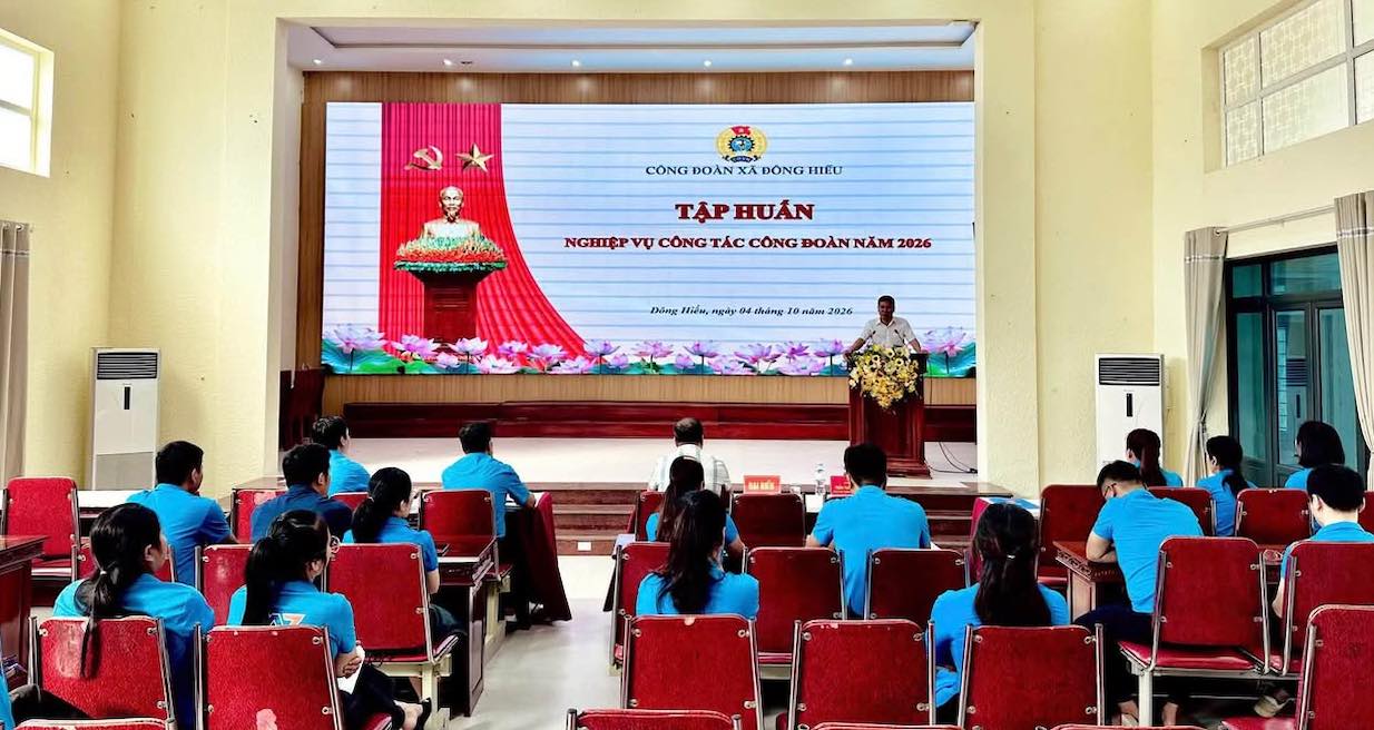 Công đoàn xã Đông Hiếu tập huấn nghiệp vụ cho cán bộ công đoàn cơ sở