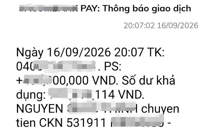 Sau khi nhận được số tiền chuyển nhầm vào tài khoản, người phụ nữ đã chủ động đến Công an phường Quảng Trị để trình báo. Ảnh: Công an phường Quảng Trị