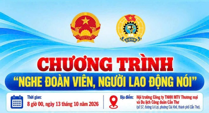 Hội nghị tiếp xúc cử tri là cán bộ công đoàn, đoàn viên, người lao động với chủ đề “Nghe đoàn viên, người lao động nói” sẽ tổ chức vào ngày 13.10. Ảnh: LĐLĐ TP Cần Thơ