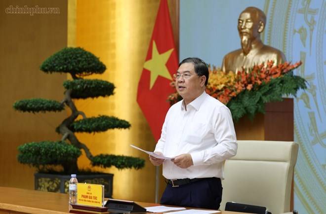 Ủy viên Bộ Chính trị, Phó Thủ tướng Thường trực Chính phủ Phạm Gia Túc chủ trì cuộc họp lần thứ tư của Ủy ban Quốc gia APEC 2027 ngày 1.10. Ảnh: Chinhphu.vn