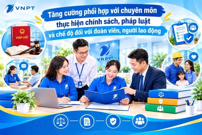 Công đoàn VNPT chủ động phối hợp với chuyên môn triển khai tốt công tác thực hiện quy chế dân chủ ở cơ sở, bảo đảm quyền, lợi ích hợp pháp, chính đáng của đoàn viên, người lao động. Ảnh: Công đoàn VNPT