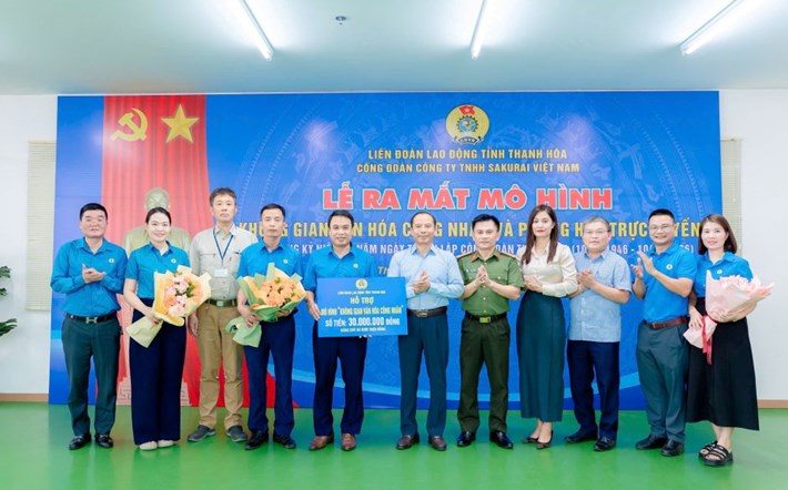 Công đoàn Công ty TNHH Sakurai Việt Nam ra mắt mô hình “Không gian văn hóa công nhân”. Công đoàn công ty cung cấp (ảnh chụp 8.10.2026)