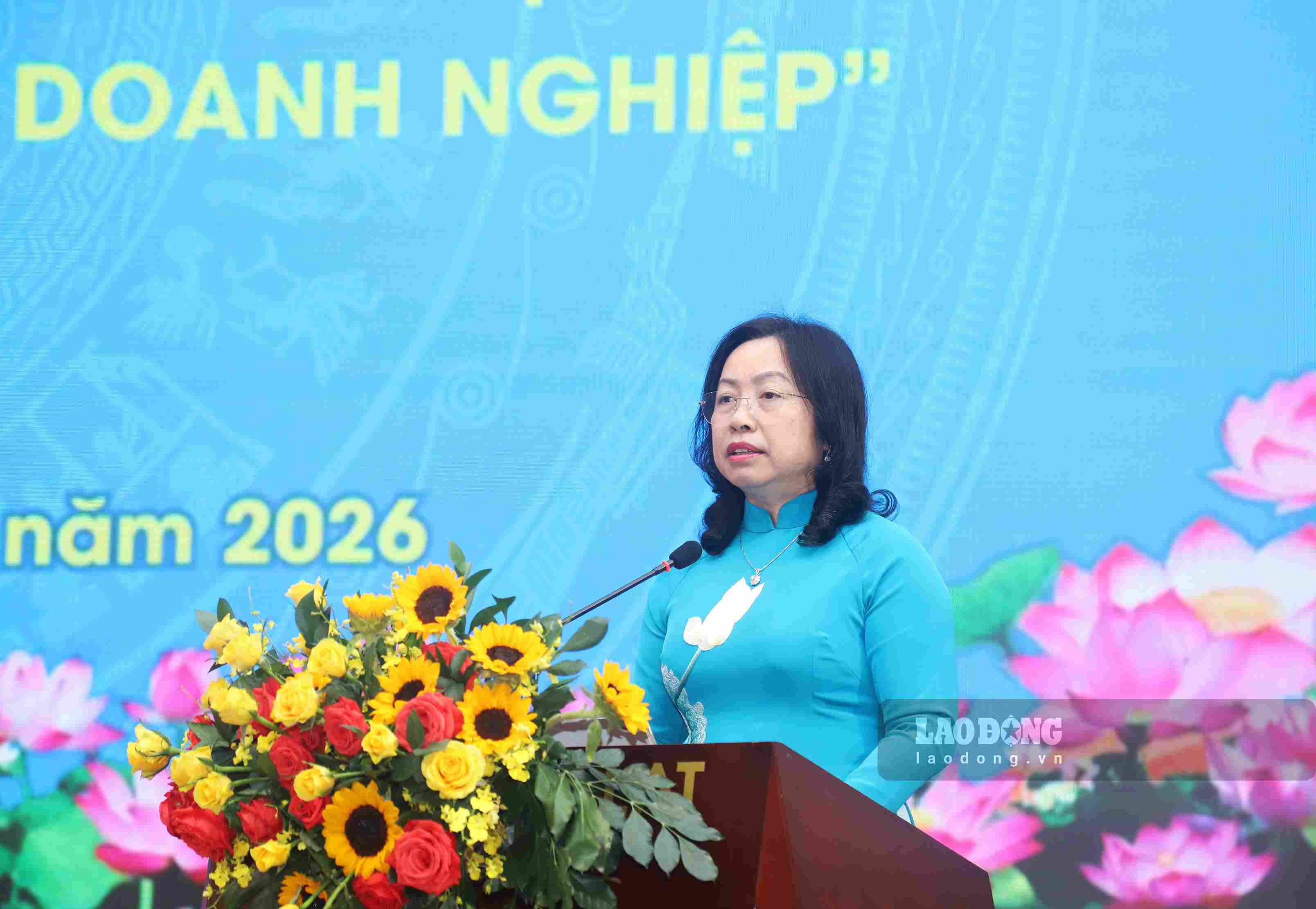 Phó Chủ tịch Tổng LĐLĐ Việt Nam Thái Thu Xương phát biểu chỉ đạo tại hội nghị. Ảnh: Phúc Khánh 