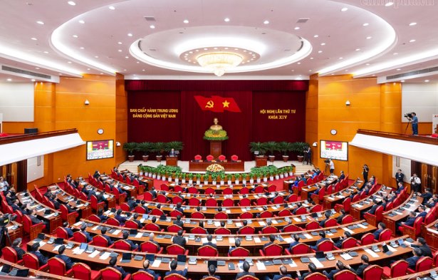 Bế mạc Hội nghị lần thứ tư Ban Chấp hành Trung ương Đảng khóa XIV - Ảnh: chinhphu.vn/Nhật Bắc