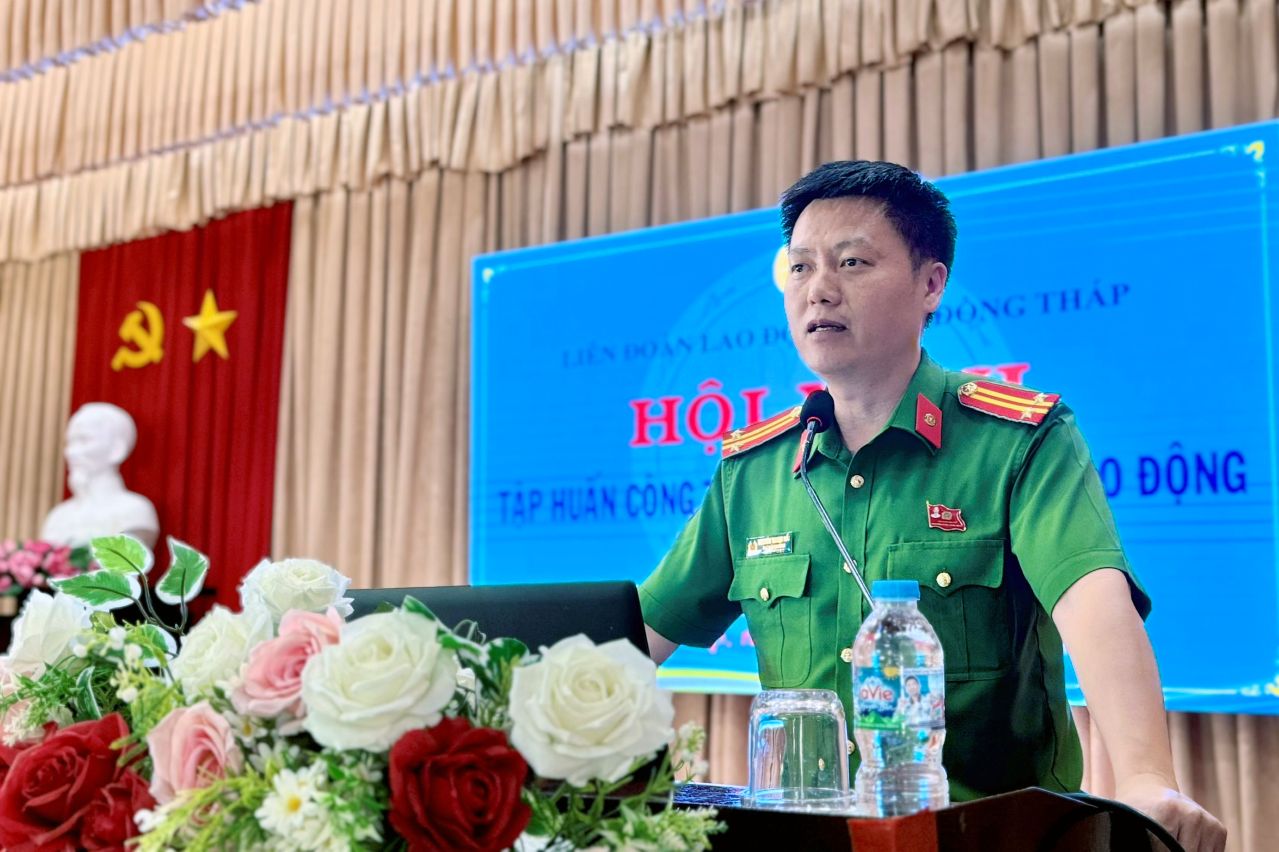 LĐLĐ tỉnh Đồng Tháp chủ động mời các đơn vị nghiệp vụ báo cáo, hướng dẫn, tập huấn những nội dung pháp luật thiết thực cho cán bộ Công đoàn, đoàn viên, người lao động. Ảnh: LĐLĐ tỉnh Đồng Tháp