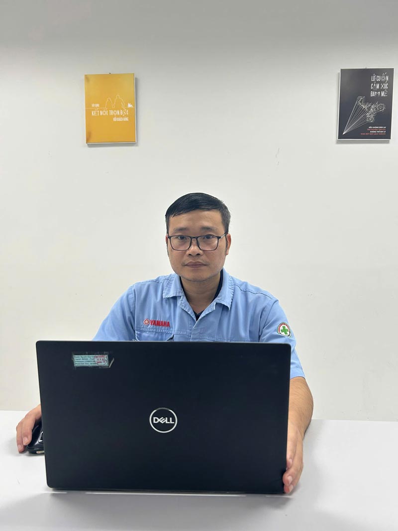 Anh Nguyễn Huy Cường - Phó phòng sản xuất 2 công ty TNHH Yamaha motor Việt Nam. Ảnh: Nhân vật cung cấp