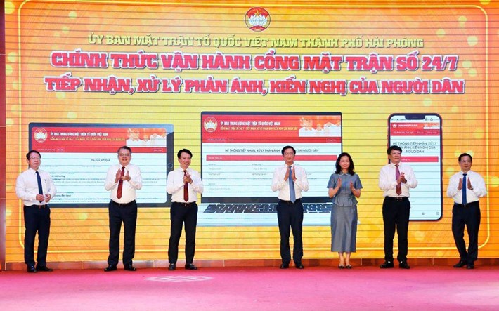 Cổng Mặt trận số 24/7 - kênh kết nối tin cậy giữa Mặt trận với nhân dân. Ảnh: Cổng TTĐT MTTQ Việt Nam TP Hải Phòng