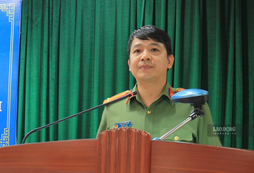 Trung tá Trần Xuân Lâm - Trưởng ban Công đoàn Cục H08. Ảnh: Quỳnh Chi