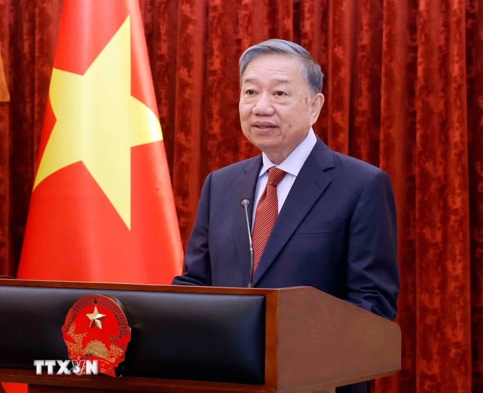 Tổng Bí thư, Chủ tịch nước Tô Lâm phát biểu tại buổi lễ. Ảnh: TTXVN