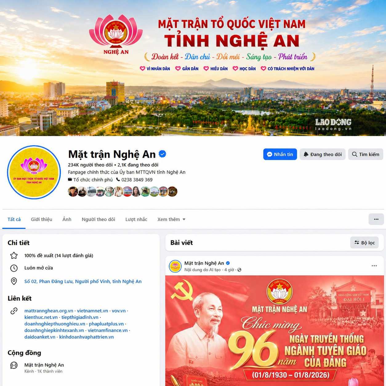 Nghe An deploys 2,026 grassroots Front fanpages