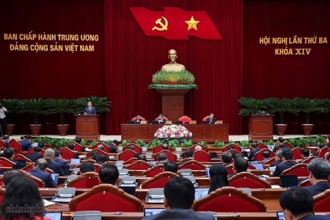 Hội nghị lần thứ ba Ban Chấp hành Trung ương Đảng khoá XIV họp từ ngày 20.7 đến ngày 24.7.2026 tại Thủ đô Hà Nội. Ảnh: VGP