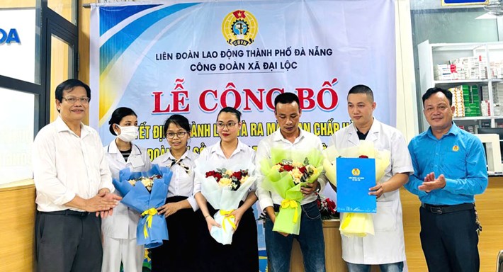 Công đoàn xã Đại Lộc, Đà Nẵng thành lập Công đoàn cơ sở Công ty TNHH Bệnh viện Mỹ Hòa với 53 đoàn viên. Ảnh Công đoàn Đại Lộc cung cấp

