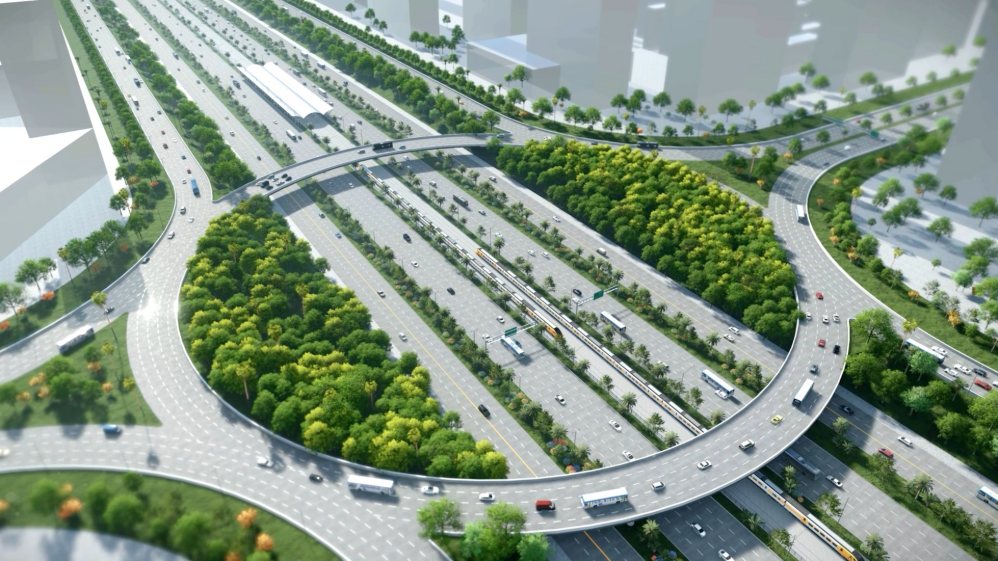 Phối cảnh tuyến đường kết nối Sân bay Gia Bình với Thủ đô Hà Nội. Ảnh: UBND TP Hà Nội