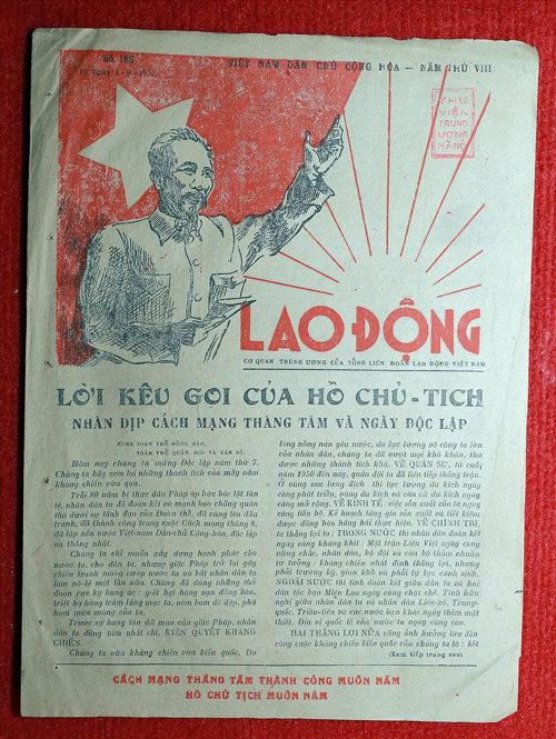 Báo Lao Động số ra ngày 1.9.1952. Ảnh: HẢI NGUYỄN 
