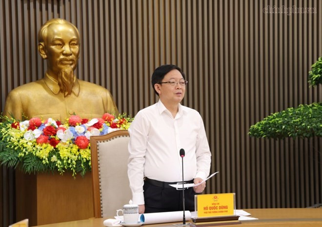 Ủy viên Trung ương Đảng, Phó Thủ tướng Chính phủ Hồ Quốc Dũng yêu cầu rà soát xử lý các vấn đề liên quan đến đơn giá đất, bảng giá đất, tiền thuê đất. Ảnh: VGP