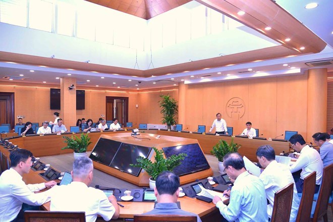 Cuộc họp Ban Chỉ đạo Phòng chống lãng phí TP Hà Nội. Ảnh: UBND TP Hà Nội